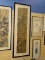 (RIGHT WALL) ANTIQUE ORIENTAL WATERCOLOR; ANTIQUE FRAMED WATERCOLOR OF BIRDS AND TREES ON PAPER WITH