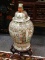 (RIGHT WALL) LARGE GINGER JAR; ONE OF A PR. OF LARGE ORIENTAL ROSE MEDALLION GINGER JARS WITH FOO