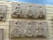 (RIGHT WALL) ORIENTAL CARVINGS; 2 ORIENTAL WOOD CARVED PLAQUES WITH RELIEF FIGURES- 30 IN X 13 IN