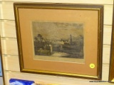 (LEFT WALL) FRAMED ENGRAVING; FRAMED AND MATTED ENGRAVING OF CITY OF MOROCCO, FROM THE SOUTH IN