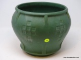 (RIGHT WALL) PLANTER; VINTAGE GLAZED ART POTTERY PLANTER- 9 IN H