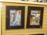 (RIGHT WALL) PR. ORIENTAL PRINTS; PR. OF FRAMED AND MATTED ORIENTAL PRINTS IN GOLD TONED FRAMES- 17