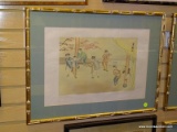 (RIGHT WALL) ORIENTAL WATERCOLOR; FRAMED ORIENTAL WATERCOLOR ON SILK OF CHILDREN PLAYING ( SOME