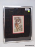 (RIGHT WALL) SALVADOR DALI PRINT; SALVADOR DALI PRINT- FRAMED AND DOUBLE MATTED 1946 EDITION OF