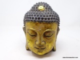 (RIGHT WALL) TIBETAN BUST; BRONZE TONED AND PAINTED, IRON TIBETAN BUST- 7 IN X .5 IN
