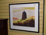(RIGHT WALL) FRAMED, SIGNED AND NUMBERED PRINT; FRAMED AND MATTED ORIENTAL PRINT TITLED LIN HO