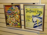 (RIGHT WALL) FRAMED MUSIC COVERS; 2 VINTAGE FRAMED MUSIC COVERS IN SILVER FRAME- 10.5 IN X 13.5 IN