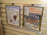 (RIGHT WALL) FRAMED MUSIC COVERS; 2 VINTAGE FRAMED MUSIC COVERS IN SILVER FRAME- 10.5 IN X 13.5 IN
