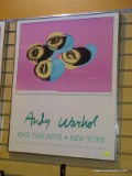 (BACK WALL) FRAMED POSTER; FRAMED ANDY WARHOL POSTER IN CHROME FRAME- 22 IN X 28 IN