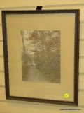 (BACK WALL) FRAMED COLOR PHOTO; FRAMED COLORED PHOTO OF THE CANTER PATH BY DAVID DAVIDSON IN BLACK