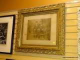 (BACK WALL) FRAMED VINTAGE PHOTO; FRAMED VINTAGE PHOTO OF TO MEN IN GOLD EMBOSSED FRAME- 27 IN X 24