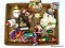 (LWALL) TRAY LOT OF ASSORTED GLASS ORNAMENTS; 16 PIECE LOT TO INCLUDE A POLONAISE BETTY BOOP IN A