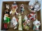 (LWALL) TRAY LOT OF ASSORTED GLASS ORNAMENTS; 10 PIECE LOT TO INCLUDE A NUTCRACKER, A KINGS CROWN,