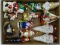 (LWALL) TRAY LOT OF ASSORTED GLASS ORNAMENTS; 12 PIECE LOT TO INCLUDE AN IRISH SANTA, SANTA ON A