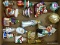 (BWALL) TRAY LOT OF ASSORTED GLASS ORNAMENTS; 16 PIECE LOT TO INCLUDE A MITTEN, SANTA ON A TRIKE, A