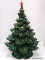 (BWALL) PORCELAIN LIGHT UP CHRISTMAS TREE. MEASURES 18.5