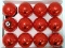 (BWALL) SET OF 12 SHINY BRITE RED GLASS BALL ORNAMENTS.