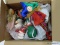 (BWALL) BOX LOT OF ASSORTED CHRISTMAS ORNAMENTS; LOT TO INCLUDE 3 JESTER MICE, A CHERUB DOLL, EARLY