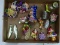 (R4) TRAY LOT OF ASSORTED CHRISTMAS ORNAMENTS; 17 PIECE LOT TO INCLUDE 2 GLASS FISH, A CHRISTOPHER