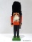 (R4) ERZGEBIRGE SOLDIER NUTCRACKER WITH A WOOL COVERED HAT. MEASURES 12