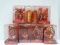 (R3) LOT OF HOLIDAY LIVING GLASS CHRISTMAS ORNAMENTS; 8 PIECE LOT TO INCLUDE A PAIR OF SQUARE