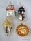 (R1) BOX LOT OF ASSORTED GLASS ORNAMENTS; 11 PIECE LOT TO INCLUDE A FIREMAN WITH DOG AND GIRL, AN