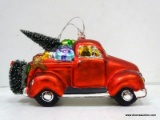 (DISPLAY) DEPARTMENT 56 MERCURY GLASS PICK-UP TRUCK ORNAMENT. COMES IN ORIGINAL BOX.