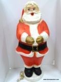 (LWALL) VINTAGE, PLASTIC, LIGHT UP SANTA. MEASURES 32