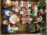 (LWALL) TRAY LOT OF ASSORTED GLASS ORNAMENTS; 15 PIECE LOT TO INCLUDE A RADIO FLYER WAGON WITH TREE,