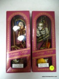 (BR) LOT OF PORCELAIN JESTER DOLLS; 4 PIECE LOT OF GALA STICK PORCELAIN JESTER DOLL HEADS WITH