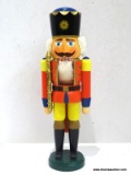 (R4) ERZGEBIRGE SOLDIER NUTCRACKER - RED AND YELLOW. MEASURES 15