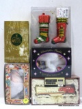 (R4) LOT OF ASSORTED GLASS ORNAMENTS; LOT TO INCLUDE A CHRISTOPHER RADKO NUTCRACKER, A SMALL HEART,