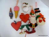(R3) LOT OF CROCHET CHRISTMAS ORNAMENTS; LOT INCLUDES A SMALL SHOE BOX AND A MEDIUM BOX FULL OF