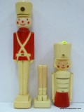 (R3) PAIR OF VINTAGE BLOW MOLD, BOY AND GIRL TOY SOLDIER, LIGHT UP DECORATIONS. MEASURES 16.5