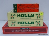 (R2) LOT OF ASSORTED ORNAMENTS; 5 BOX LOT TO INCLUDE 2 BOXES WITH 5 GLASS FISH IN EACH BOX, 2 BOXES