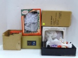 (R2) LOT OF ASSORTED ORNAMENTS; 6 BOX LOT TO INCLUDE A BLOWN GLASS SWORDSMAN, A BLOWN GLASS SOCCER