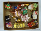 (R2) TRAY LOT OF ASSORTED CHRISTOPHER RADKO GLASS ORNAMENTS; 12 PIECE LOT OF CHRISTOPHER RADKO