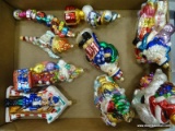 (R2) TRAY LOT OF CHRISTOPHER RADKO GLASS ORNAMENTS; 9 PIECE LOT OF CHRISTOPHER RADKO CHRISTMAS