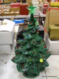 (R1) PORCELAIN LIGHT UP CHRISTMAS TREE. MEASURES 16