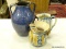 (TABLES) POTTERY PITCHERS AND VASE; 3 PIECE LOT TO INCLUDE A 