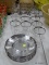 (TABLES) SET OF SILVER RIM GLASSWARE; 23 PIECE LOT OF SILVER RIM GLASSWARE TO INCLUDE 7 SALAD