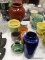 (TABLES) LOT OF ASSORTED PLANTERS AND VASES; 8 PIECE LOT TO INCLUDE A 9.5