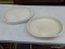 (TABLES) PAIR OF THICK, OVAL SERVING PLATTERS. MEASURES 16