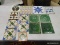 (TABLES) LOT OF VINTAGE TILES; 14 PIECE LOT OF ASSORTED, VINTAGE TILES OF DIFFERENT SHAPES AND