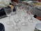 (TABLES) LOT OF FLOWER ETCHED CRYSTAL GLASSES WITH AWESOME ETCHED STEMS; 6 PIECE LOT TO INCLUDE 4