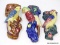 (RFRT) WALL POCKETS; 3 VINTAGE PORCELAIN PARROT WALL POCKETS- 2 -9.5 IN H AND 1- 8.5 IN H (HAS A