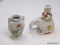 (RFRT) MINIATURE VASES; 9 PORCELAIN MINIATURE VASES- 2 MATCHING PR.- ON ONE HAS A CHIP ON RIM AND 5