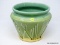 (RFRT) DECO PATTERNED PLANTER; MULTI-COLORED, PORCELAIN PLANTER WITH 2 TONES OF GREEN AND YELLOW.