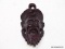 (RFRT) HAND CARVED WOODEN FACE; CHERRY, WALL HANGING CARVED ORIENTAL MANS FACE. MEASURES 3.75