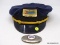 (RFRT) AMTRAK CONDUCTOR'S HAT AND AMTRAK BELT BUCKLE.